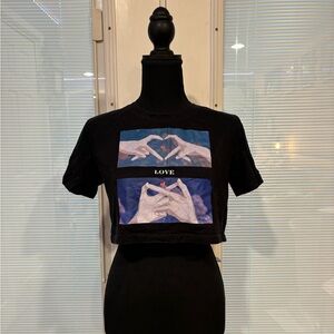 S Love graphic Crop Top